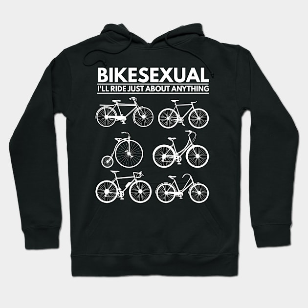 Bikesexual Bikes Cyclists Pun Hoodie by Print-Dinner